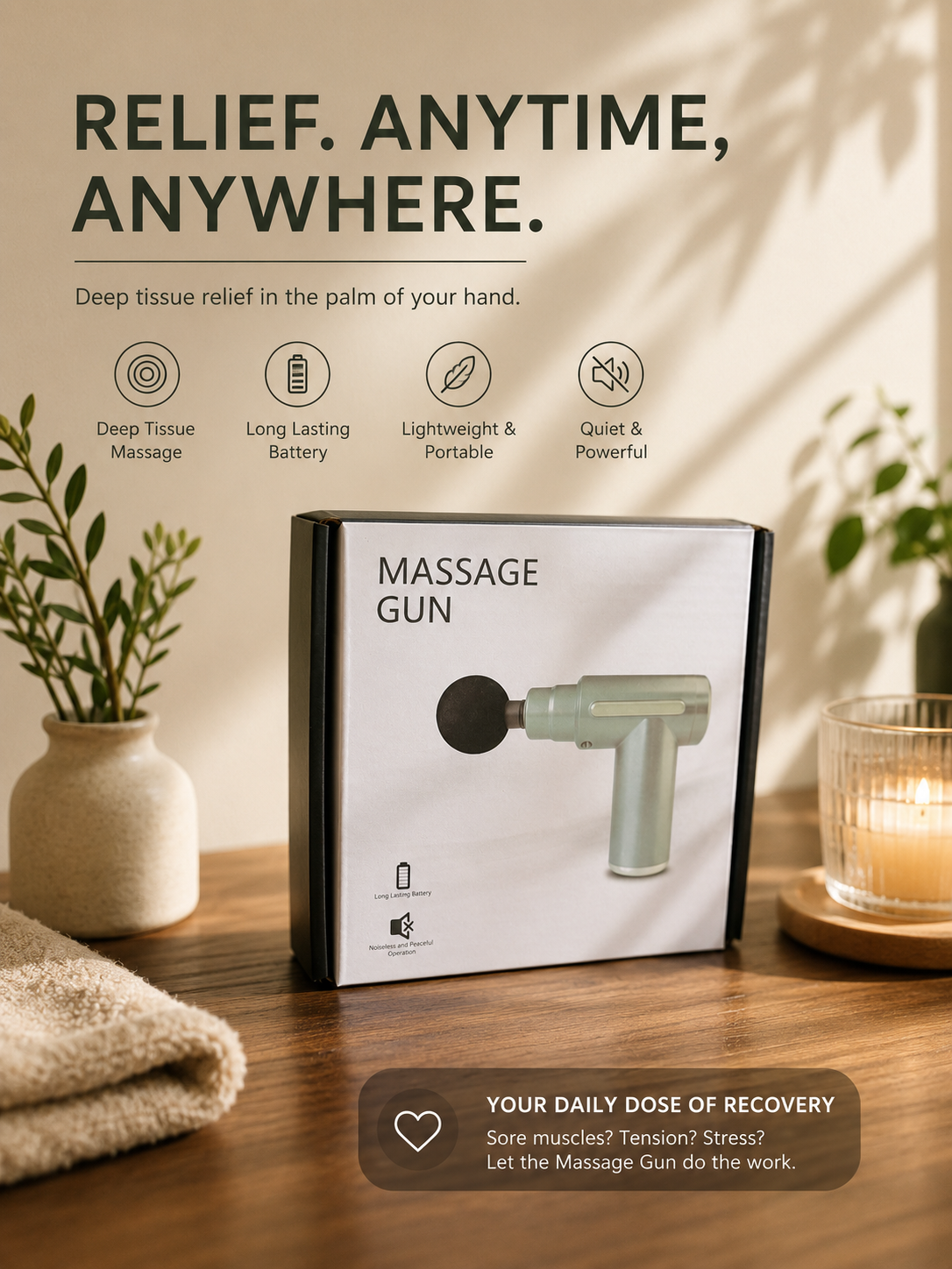 Relief Pulse™ Muscle Recovery Gun